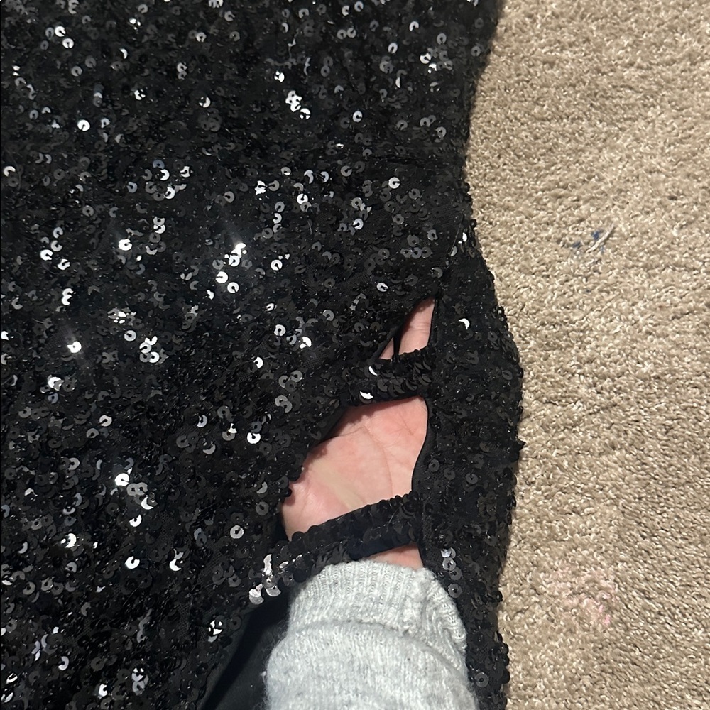 Fashion Nova Black One Shoulder Sequin Dress - Picture 4 of 6